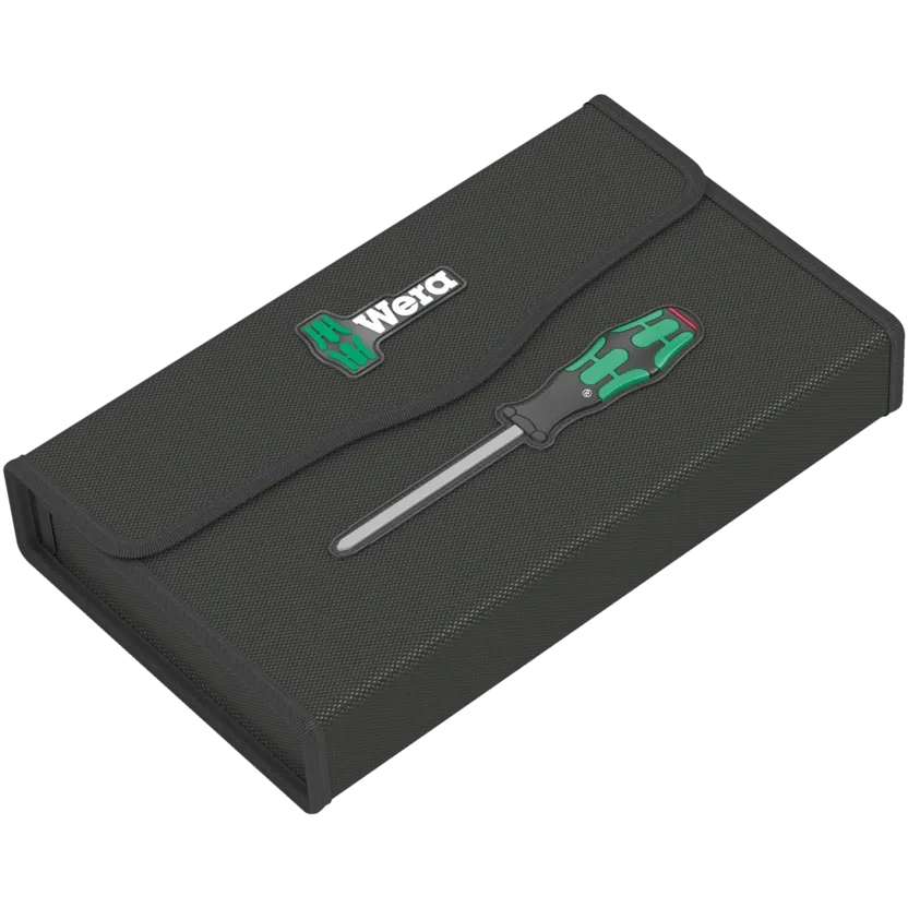 Jeu Wera Kraftform de sept tournevis fixes dans une trousse textile ouverte