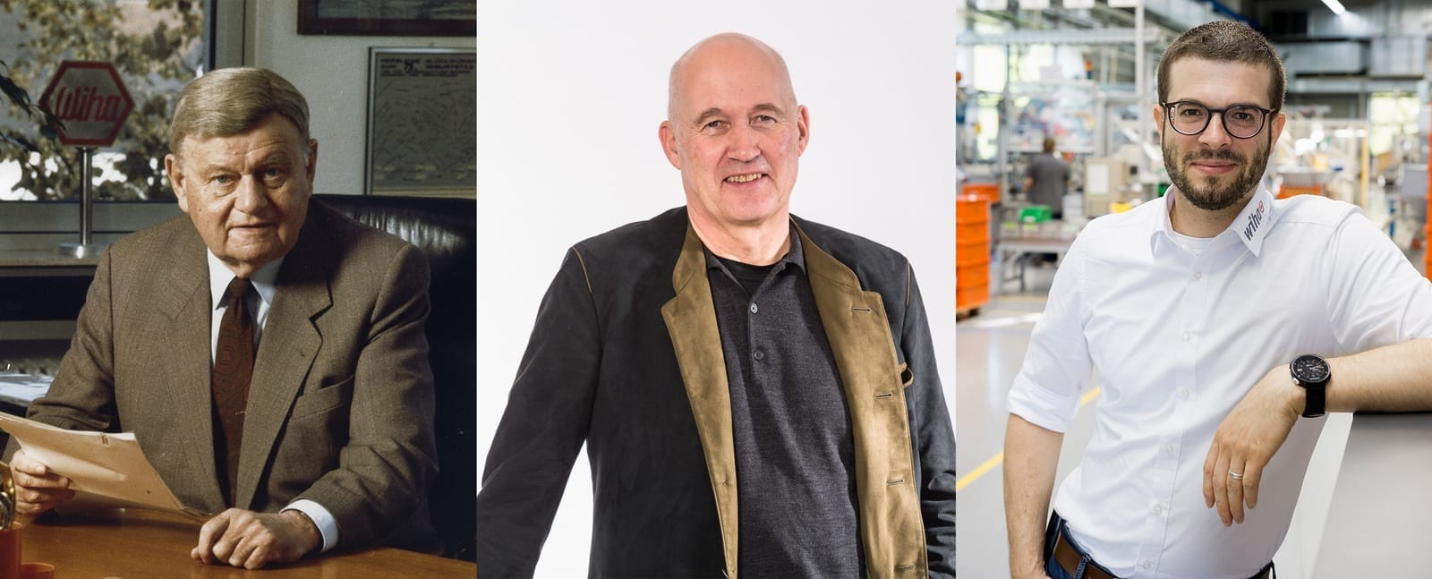 Portraits de Willi Hahn, Wilfried Hahn et Wilhelm Hahn publiés par Wiha