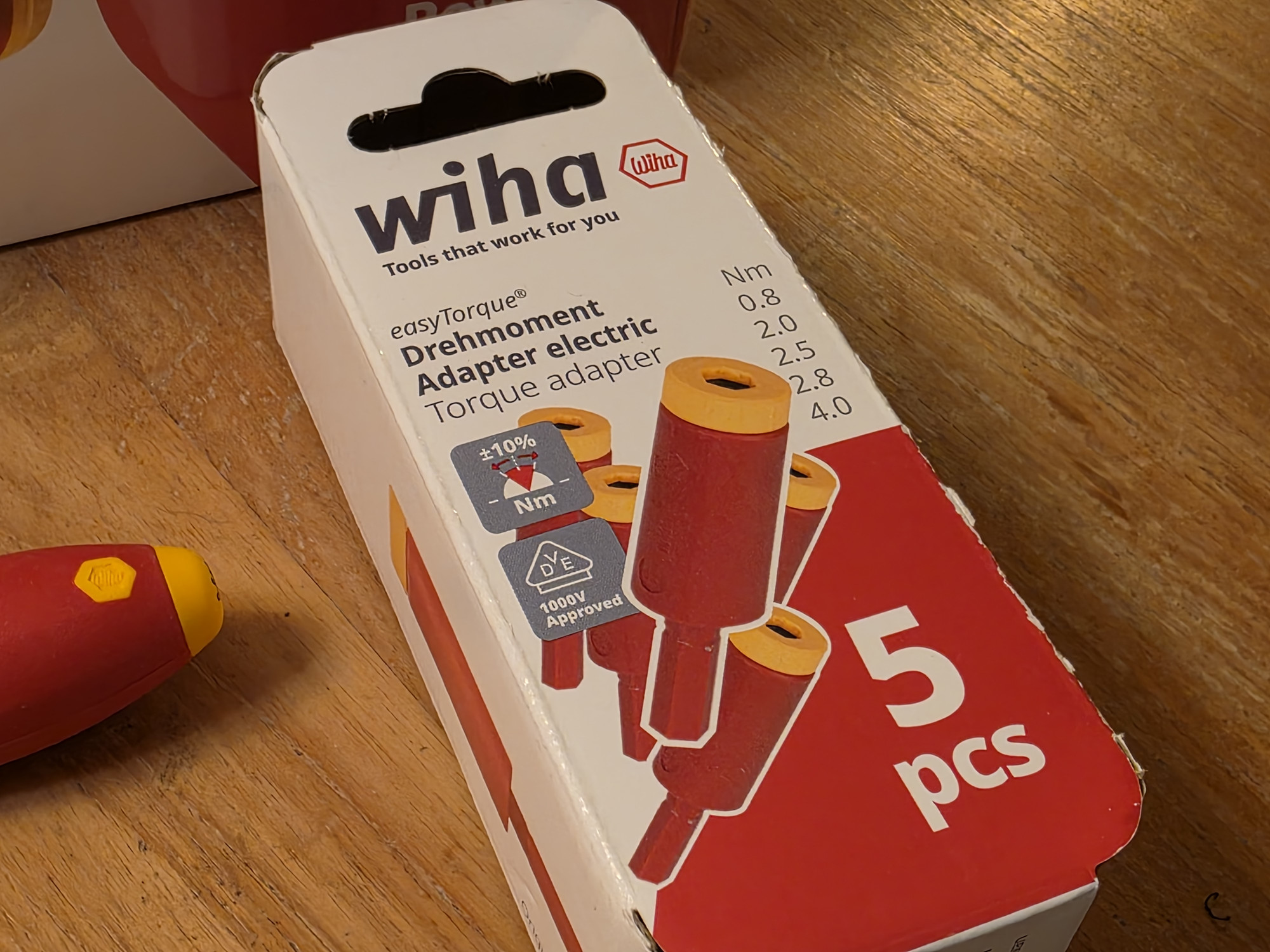 Face avant du blister Wiha easyTorque marqué 5 pcs