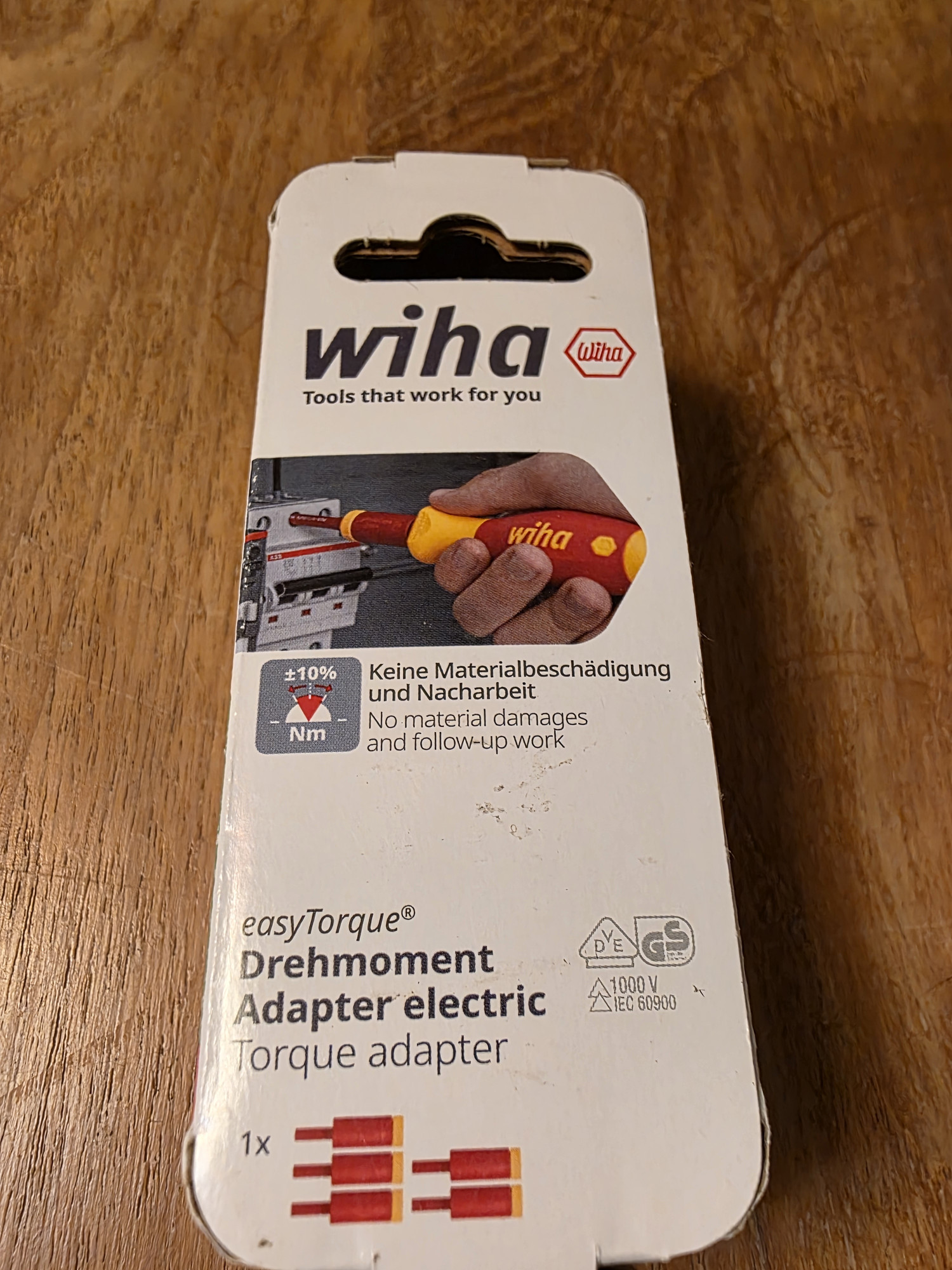 Conditionnement Wiha easyTorque et illustrations des adaptateurs