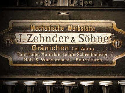 Plaque d'origine de l'atelier mécanique J. Zehnder und Söhne à Gränichen