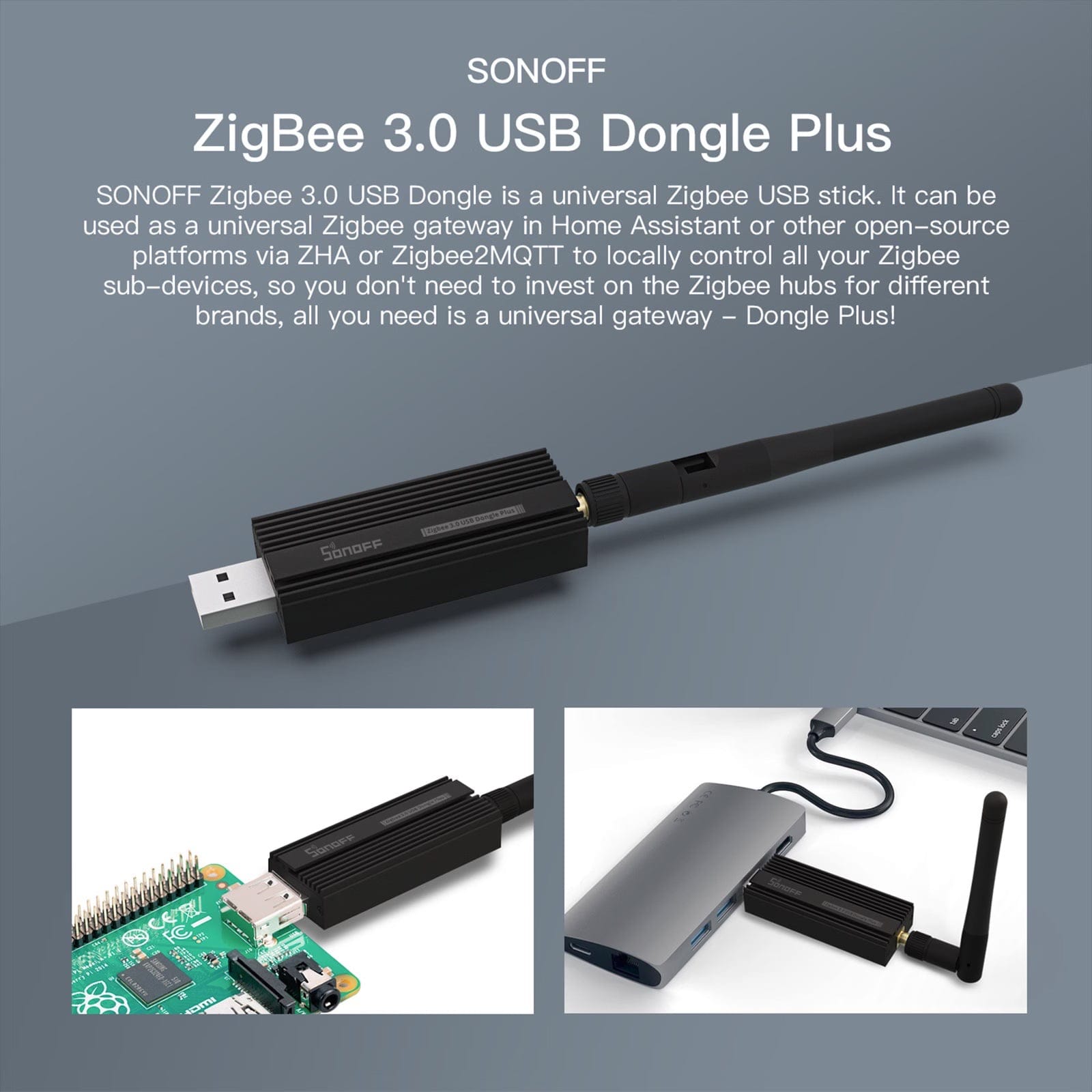 Dongle USB Sonoff ZBDongle-P utilisé comme coordinateur Zigbee