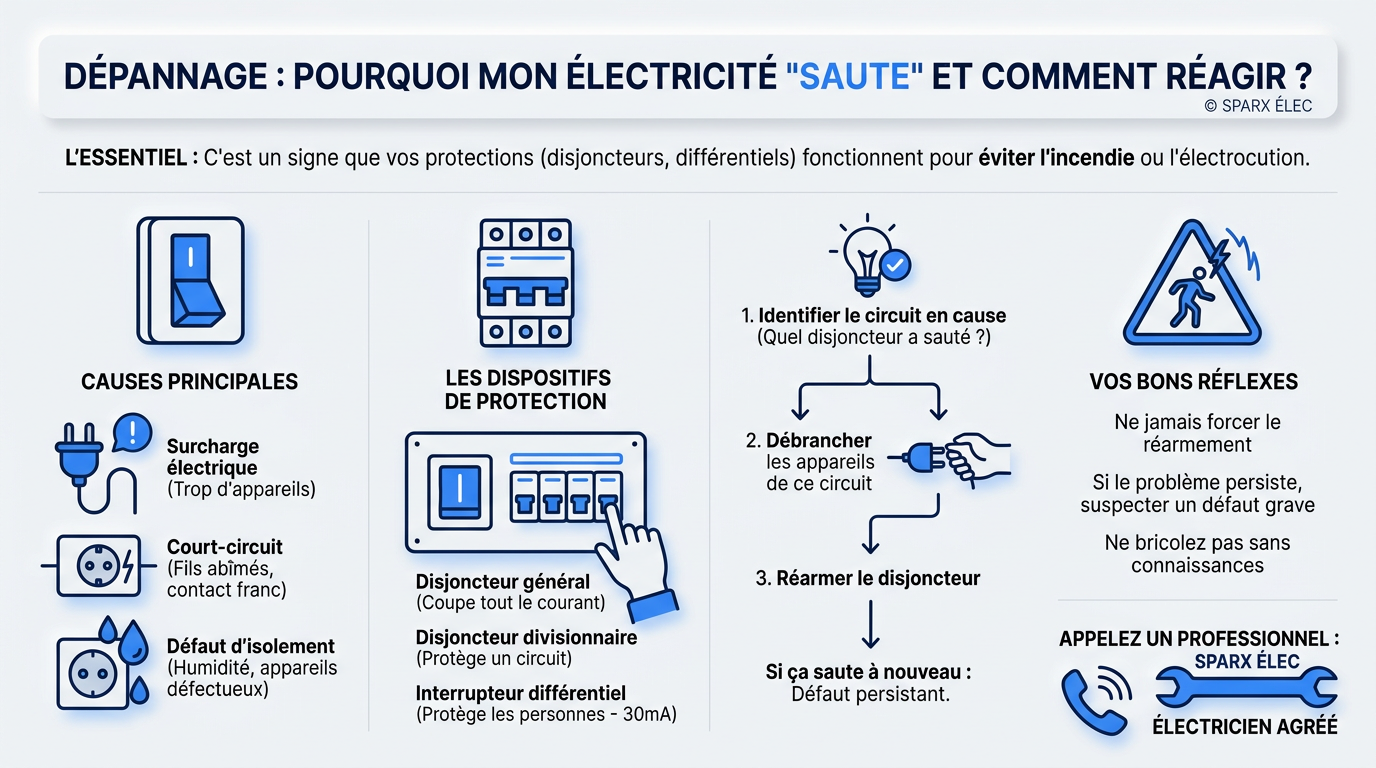 Dépannage : pourquoi mon électricité saute et comment réagir ?