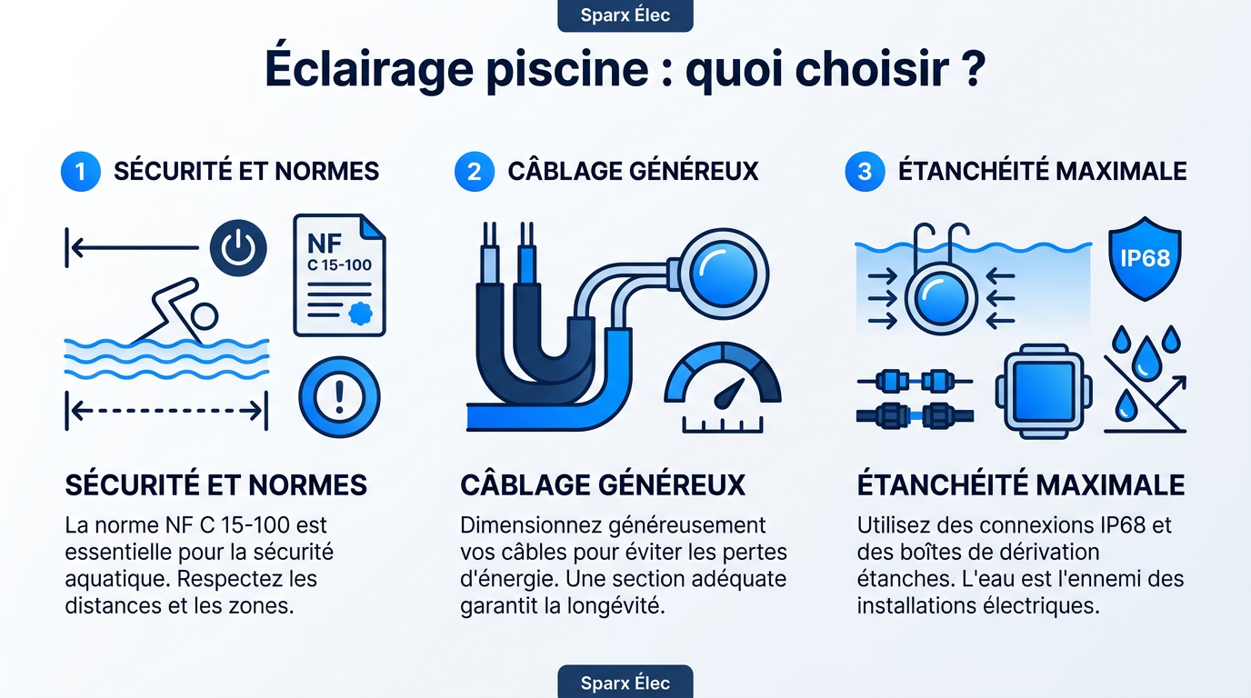 Éclairage piscine : quoi choisir ?