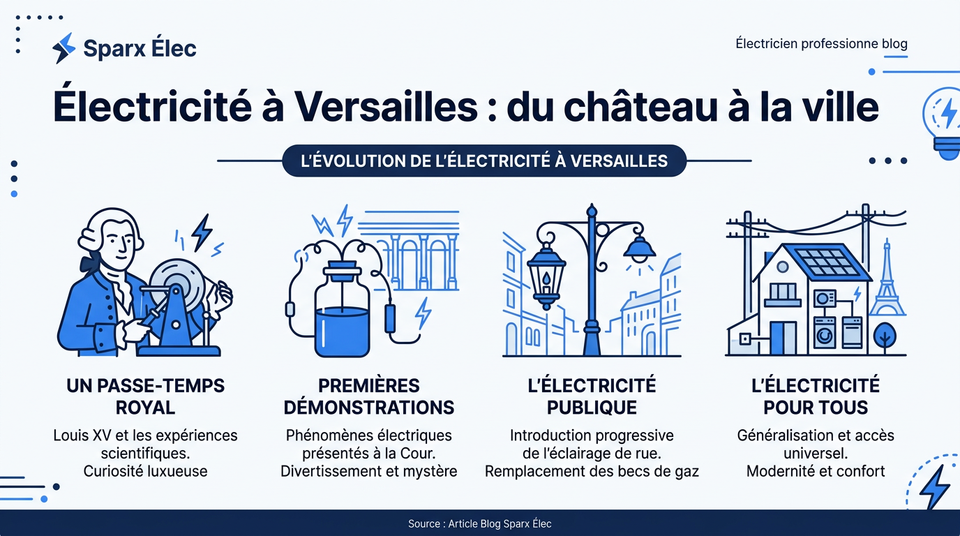 Électricité à Versailles : du château à la ville