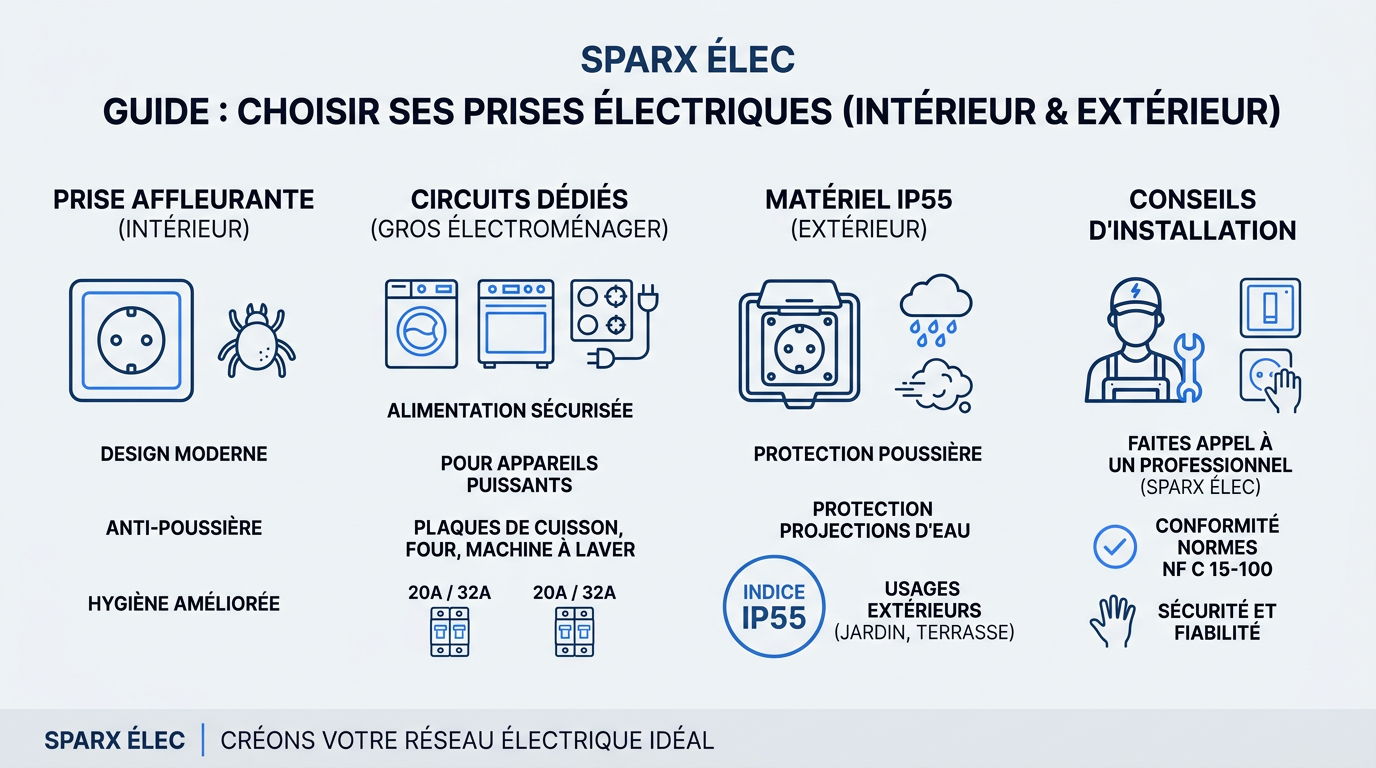 Guide : choisir ses prises électriques intérieur et extérieur