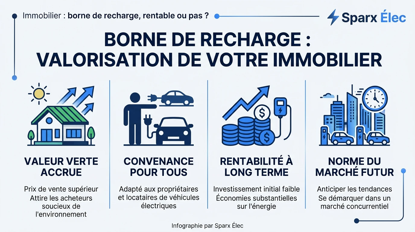 Infographie sur la valorisation d’un logement équipé d’une borne de recharge