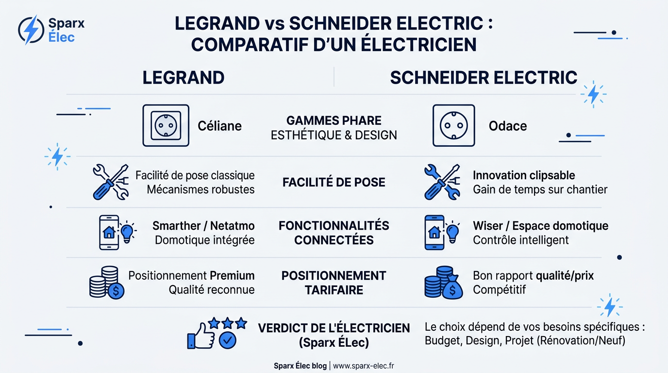 Legrand vs Schneider Electric : comparatif d'un électricien