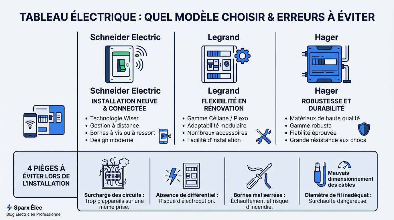 Tableau électrique : duel Schneider, Legrand, Hager et pièges à éviter